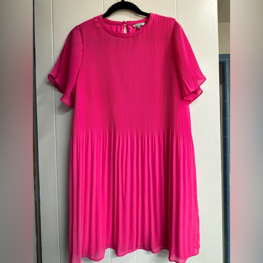 Naked Zebra Fuchsia Pleated Dress